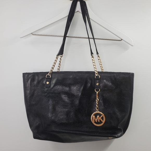 MICHAEL Michael Kors Black Leather Jet Set Chain Straps Tote - Picture 3 of 14